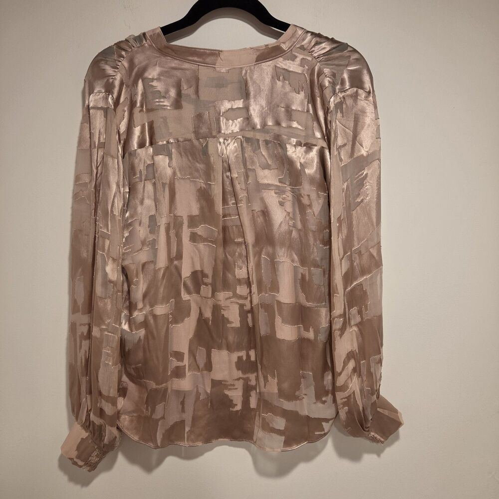 White House Black Market Silk Blend Burnout Blouse Cami Set Small Blush Pink Y2K - Picture 10 of 13